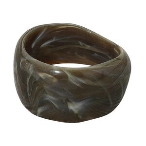 Wide Marbled Swirl Resin Bangle Bracelet